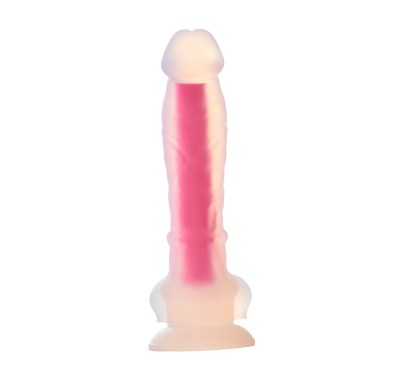 RADIANT SOFT SILICONE GLOW IN THE DARK DILDO LARGE PINK